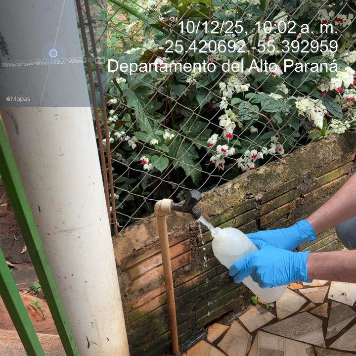 Técnicos del ERSSAN realizan control de la calidad del servicio de agua potable en el departamento de Alto Paraná.