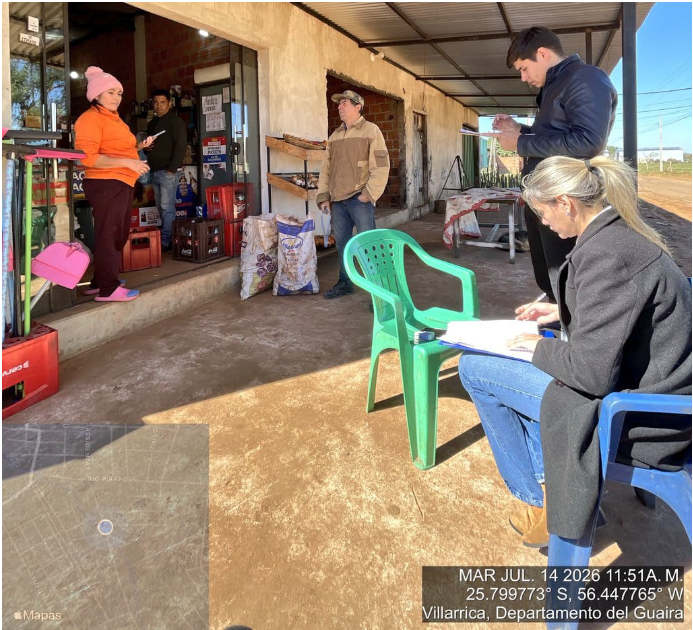 El ERSSAN realizó una verificación in situ y mapeo prestacional en la Comisión Pro Agua María Auxiliadora, del barrio Santa Librada, distrito de Villarrica, departamento de Guairá.
